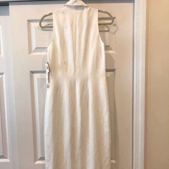 MAGGY LONDON - LINEN BUTTON-FRONT DRESS - Picture 5 of 7